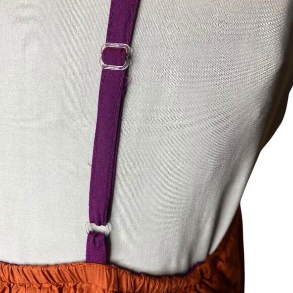 Coline Embroidered Babydoll Sundress Womens L Purple Pompom Fringe Boho Playful - Picture 4 of 10